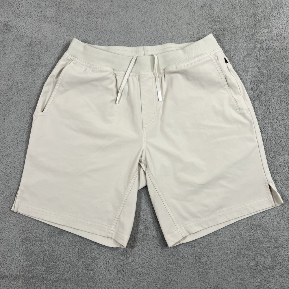 Legends Aviation Shorts Mens Large Cream Beige Hybrid Stretch Comfort Versatile